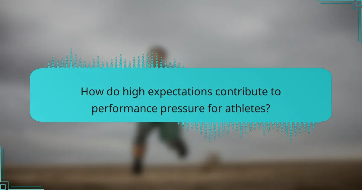 How do high expectations contribute to performance pressure for athletes?