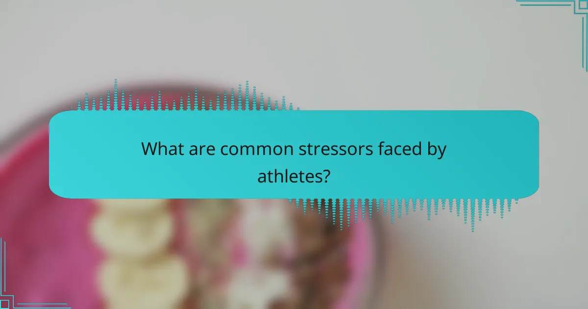 What are common stressors faced by athletes?