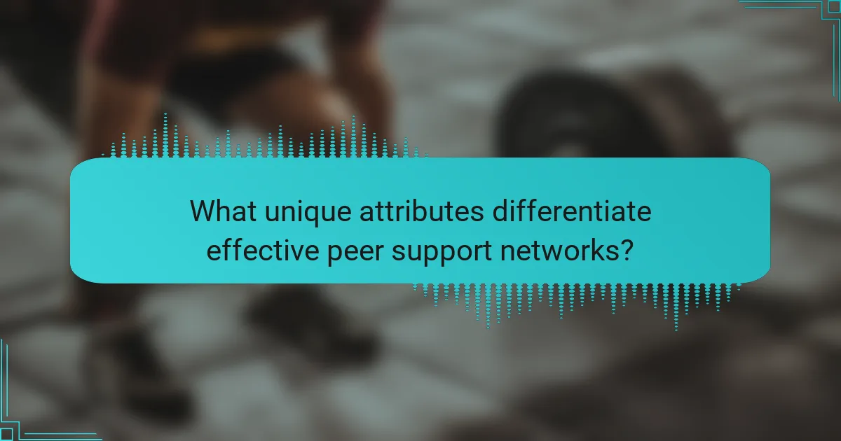 What unique attributes differentiate effective peer support networks?